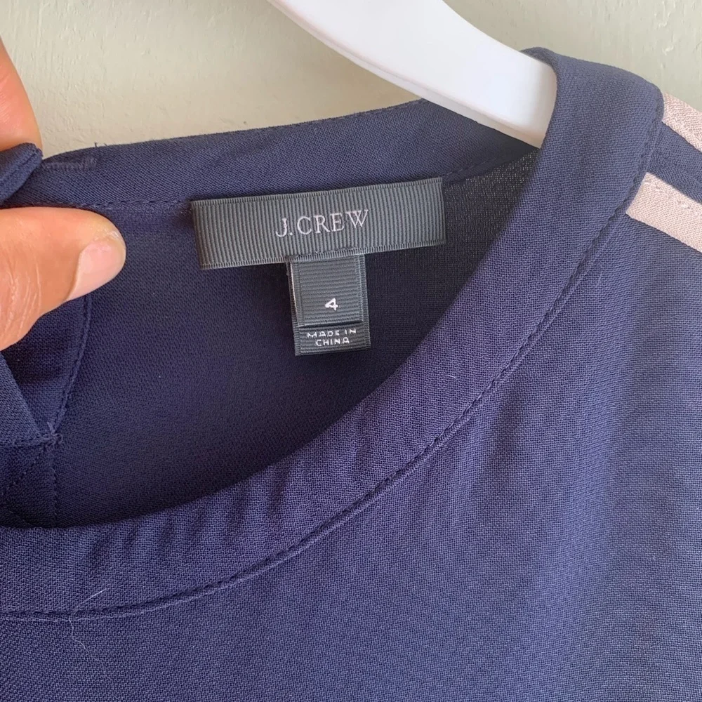 J. Crew blue striped sleeve jersey size 4